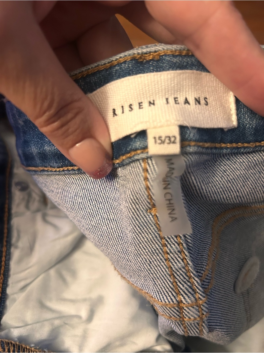 NWT Risen Jeans Light Blue Flare Jeans with Frayed Hem - Womens - Picture 3 of 5